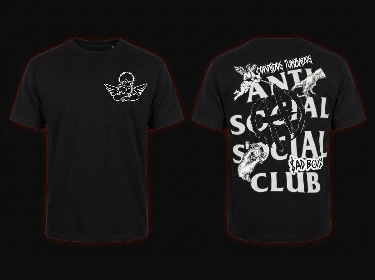 Angel Collage Black Tee